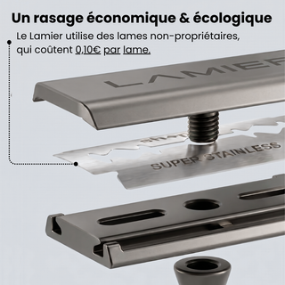 Lamier noir mat, vue détaillée